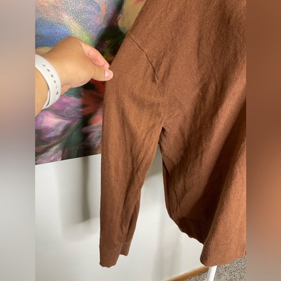 Lululemon Organic Cotton Cashmere Blend Sweater in Cooper Brown Soft Sz 10 - Picture 4 of 11